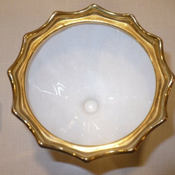 Vintage Royal Winton Gold w / Lid Trinket Jar Candy Nut peppermint Dish - Picture 4 of 4